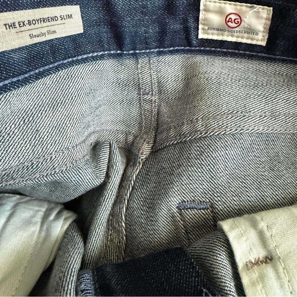 Ag Adriano Goldschmied The Ex-Boyfriend Slouchy Slim Distressed Jeans Size 25R - Picture 6 of 7